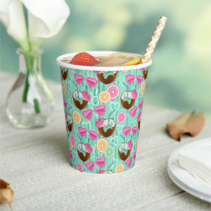 Beach Summer Pattern Paper Cups