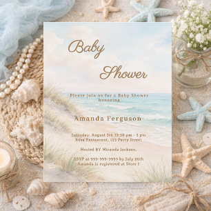 Beach summer sea coastal Baby Shower invitation