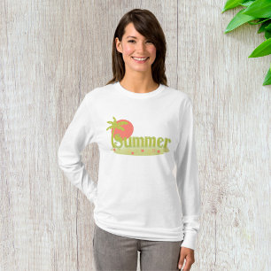 Beach Summer Sun And Tree Womens Long-Sleeve T-Shirt