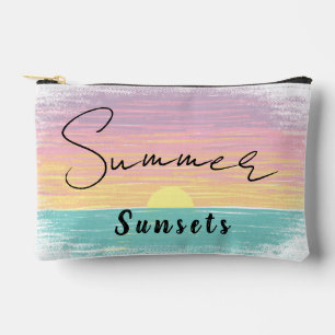 Beach Summer Sunset in Pastel Accessory Pouch