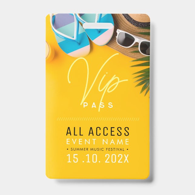 Beach summer vip access ID badge (Front)