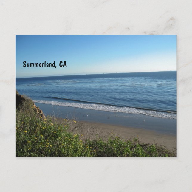 Beach, Summerland, California Postcard (Front)