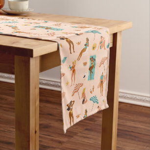 Beach Sunbathers Pattern Medium Table Runner