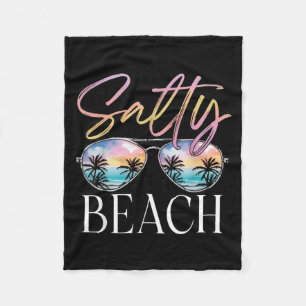 Beach Sunglasses Sea Funny Salt Squad Food Salty Fleece Blanket