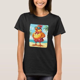 Beach Sunglasses with Cool Chicken Costume for Hol T-Shirt