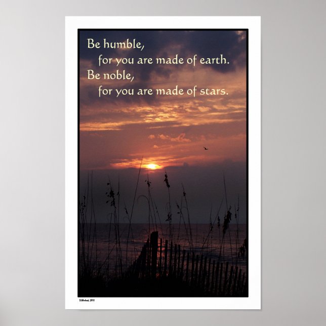 Beach Sunrise "Be Noble" Poster (Front)