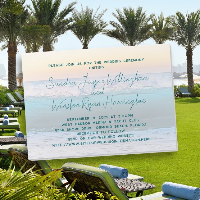 Beach Sunrise Magnetic Wedding Invitation Cards (Creator Uploaded)