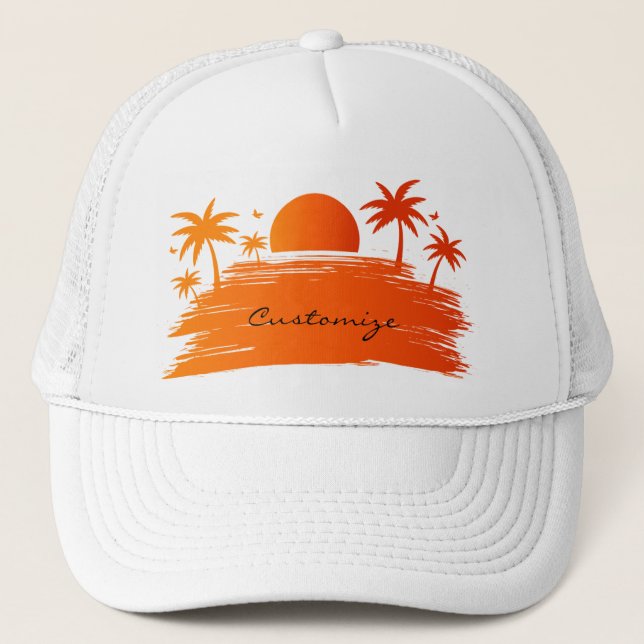 Beach Sunrise Sunset Thunder_Cove Trucker Hat (Front)