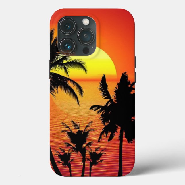 Beach Sunset and Palm trees Case-Mate iPhone Case (Back)