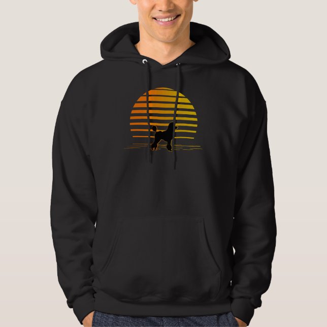 Beach  Sunset and Poodle     Hoodie (Front)