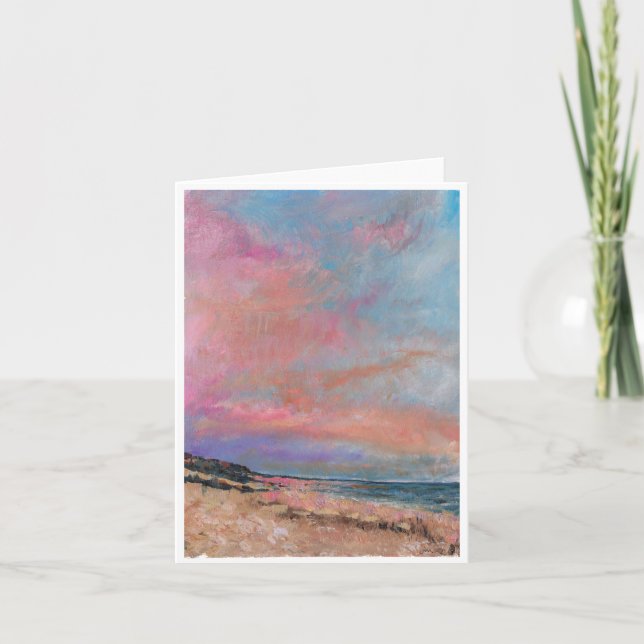 Beach Sunset Art Note Card (Front)