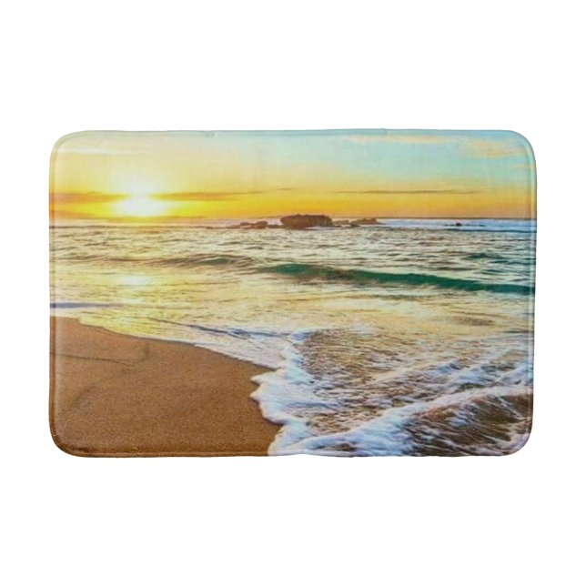 Beach Sunset  Bath Mat (Front)