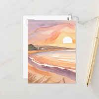 Beach Sunset | Beautiful Watercolor Painting