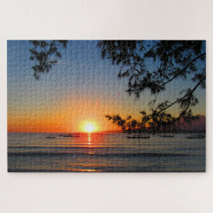 beach sunset boats jigsaw puzzle