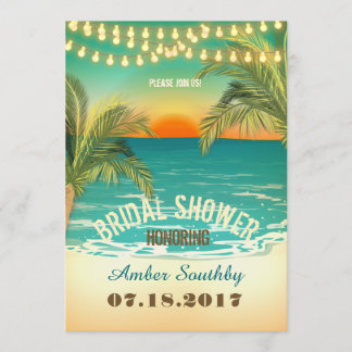 Beach Sunset Bridal Shower Invitation