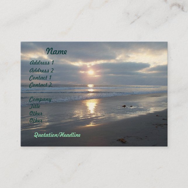 Beach Sunset Business Cards (Front)