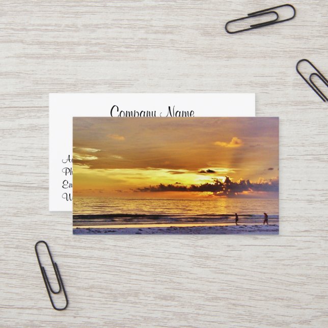 Beach Sunset Business Cards #13 (Front/Back In Situ)
