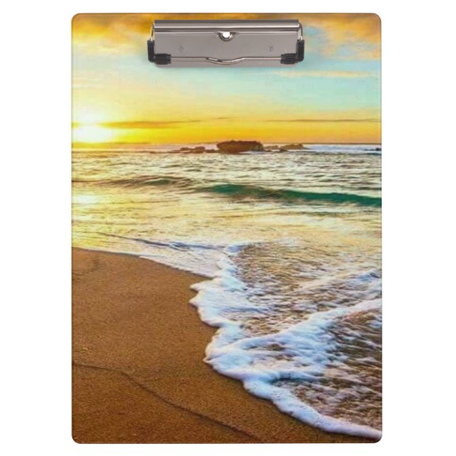 Beach Sunset  Clipboard (Front)