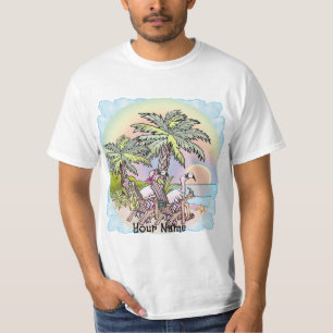 Beach Sunset Flamingo  T-Shirt