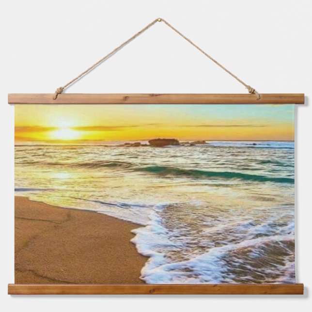 Beach Sunset  Hanging Tapestry (Front)