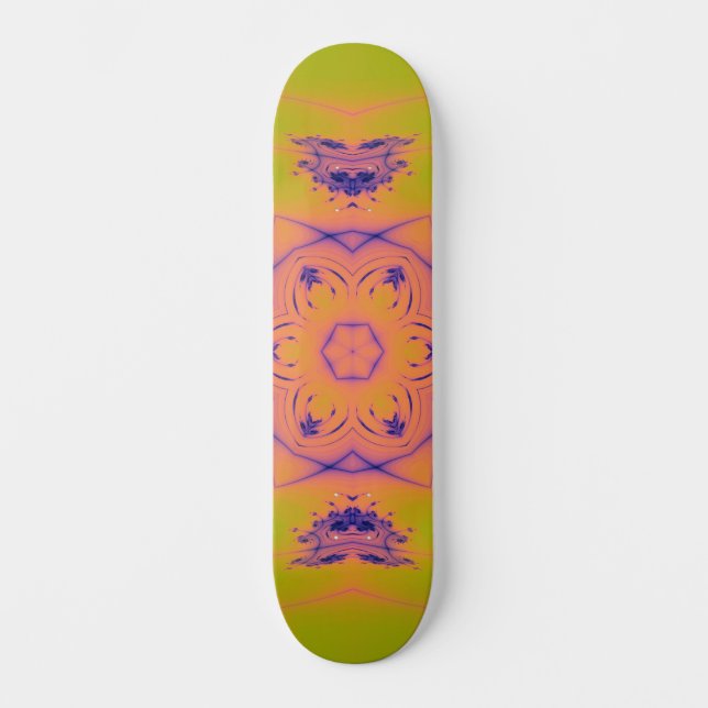 Beach Sunset High Contrast Mandela Skateboard (Front)