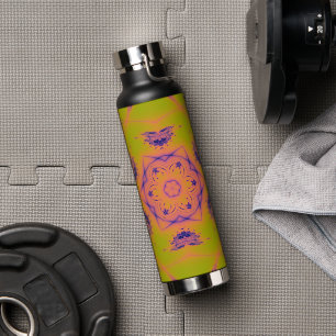 Beach Sunset High Contrast Mandela Water Bottle