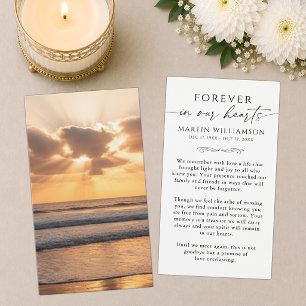 Beach Sunset Memorial Sympathy Funeral Prayer Card