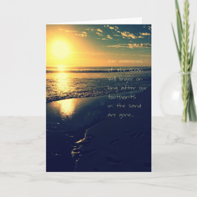 Beach sunset memories greeting card (Front)