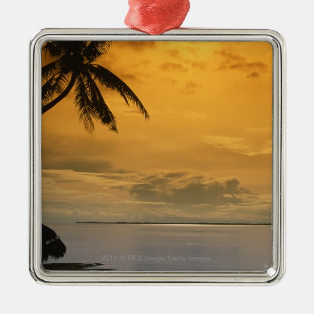 Beach sunset metal tree decoration (Front)