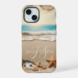 Beach Sunset Monogram iPhone 15 Case