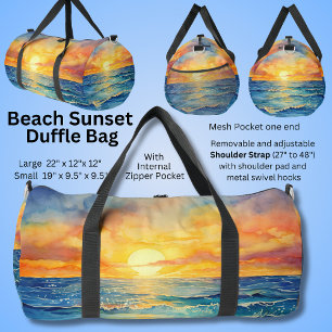 Beach Sunset Painting Duffle Bag