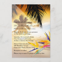 Beach Sunset Palm Trees Bird-of-Paradise Wedding