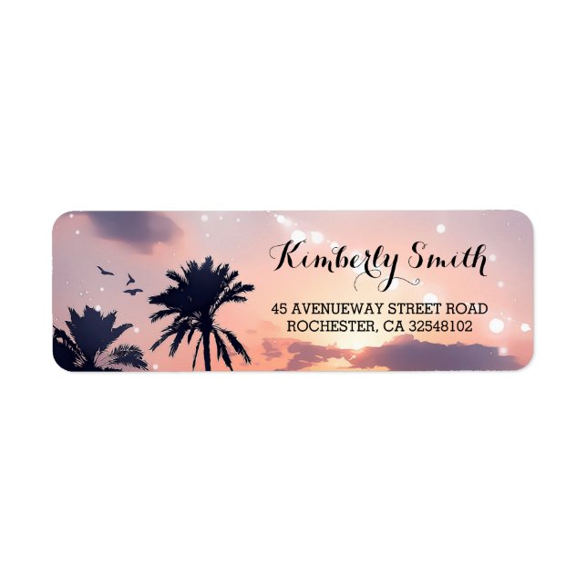 Beach Sunset Palms Wedding (Front)
