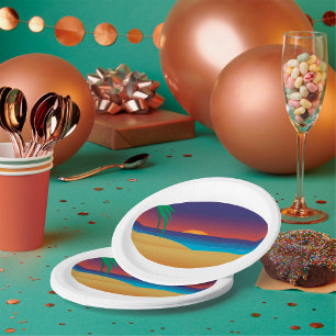 Beach Sunset Paper Plates