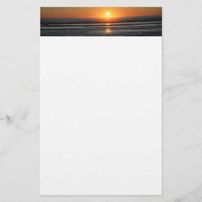Beach Sunset Photo Stationery Paper (Front)