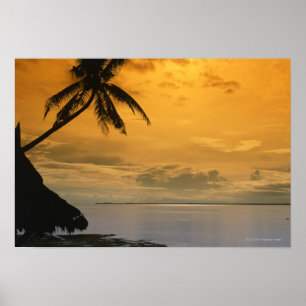 Beach sunset poster