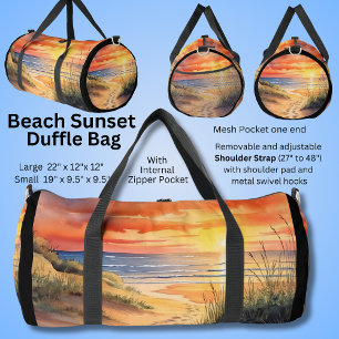 Beach Sunset Sandy Path Painting Duffle Bag