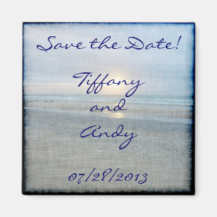 Beach sunset save the date magnet
