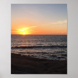 Beach Sunset Sea Photo Poster
