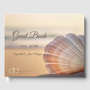  Beach Sunset Seashell Guest Book