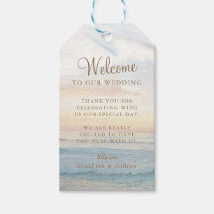 Beach Sunset Seaside/Oceanside Wedding  Gift Tags