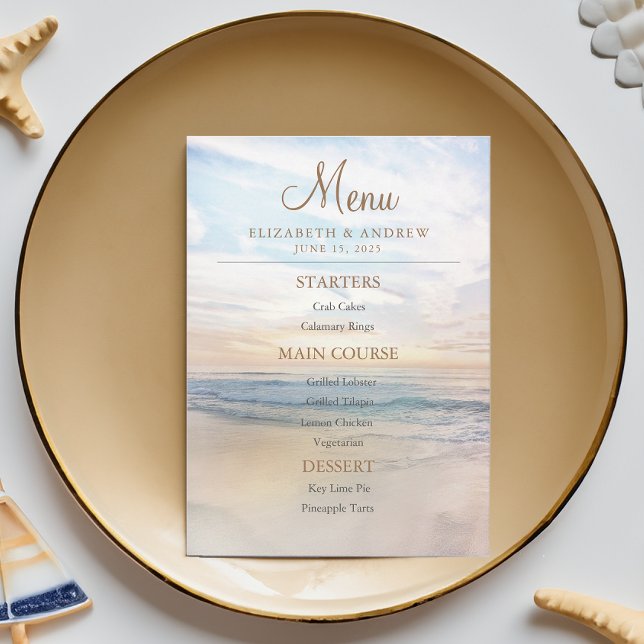 Beach Sunset Seaside/Oceanside Wedding Menu (Creator Uploaded)