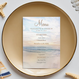 Beach Sunset Seaside/Oceanside Wedding Menu
