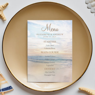 Beach Sunset Seaside/Oceanside Wedding Menu