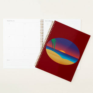Beach Sunset Spiral Planner