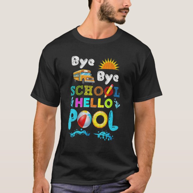Beach Sunset Summer End School Year Bye School Hel T-Shirt (Front)