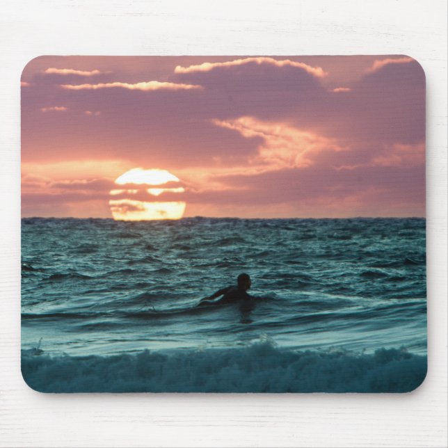 Beach Sunset Surfer | Sports Mouse Pad (Front)