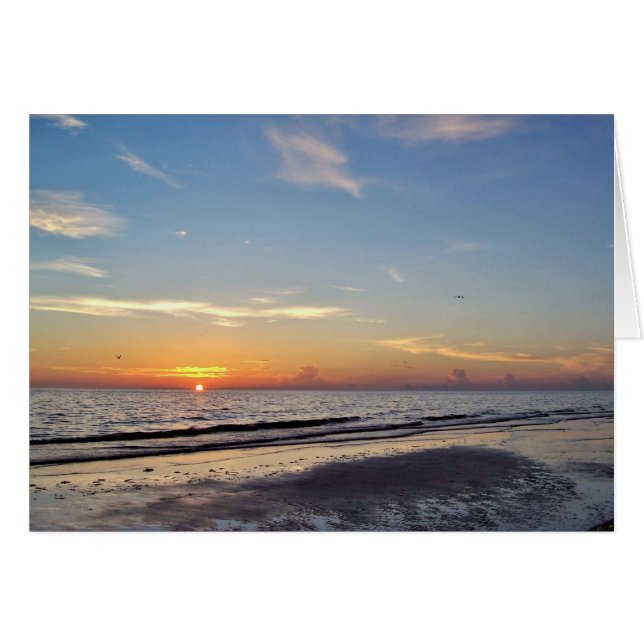 Beach Sunset Sympathy Greeting Card (Front Horizontal)