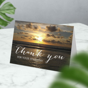 Beach Sunset Sympathy Memorial You Thank You Card