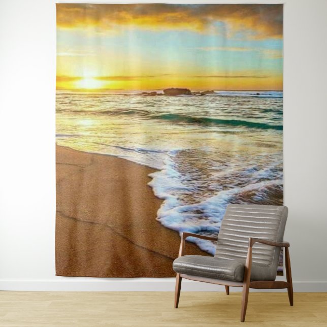 Beach Sunset Tapestry (In Situ)